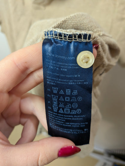 TOMMY HILFIGER Polo piqué beige sable logo brodé Preppy M