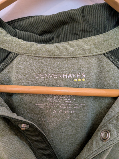 DENVER HAYES Polo sport vert chiné manches raglan Sport L/G