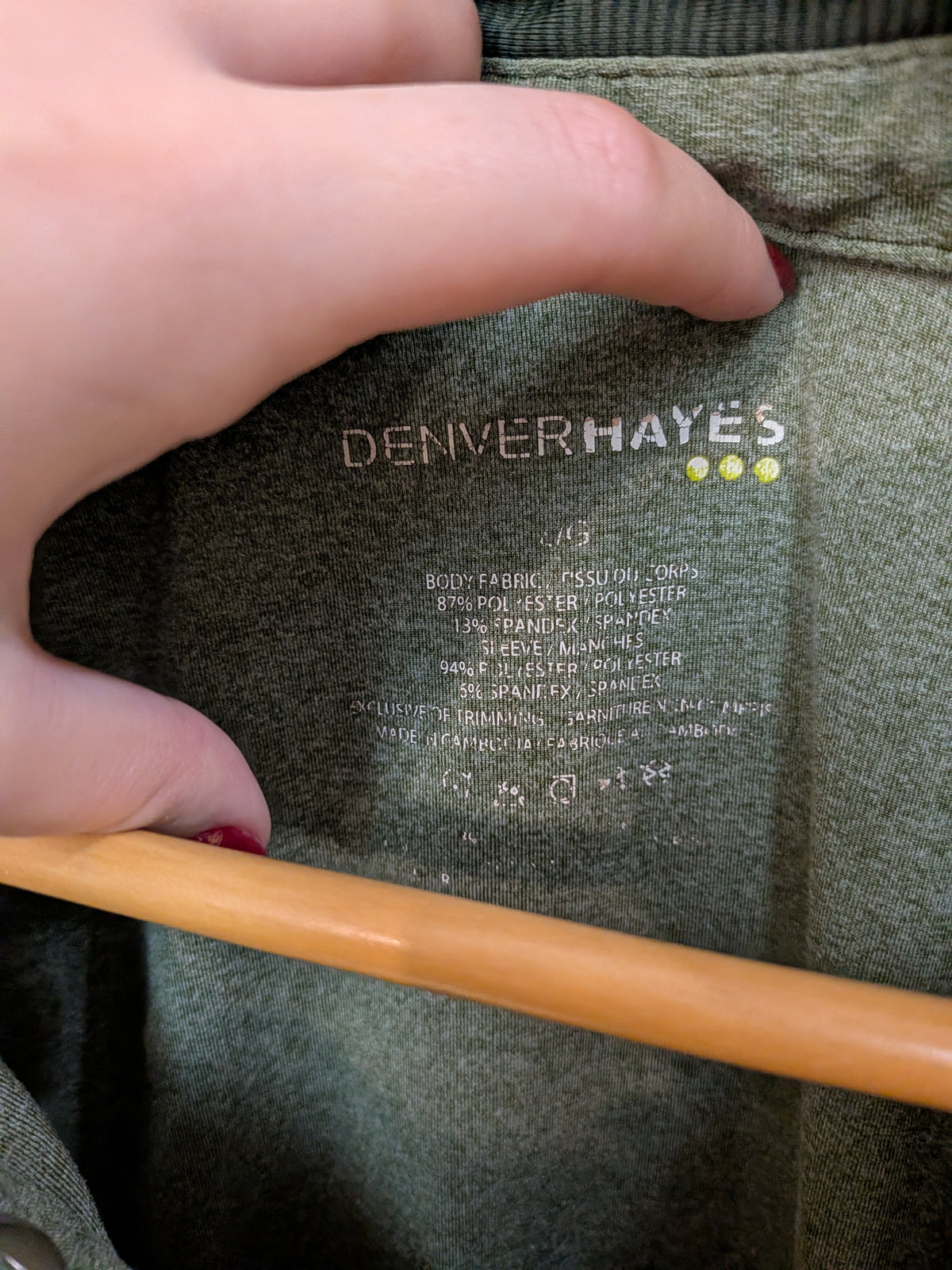 DENVER HAYES Polo sport vert chiné manches raglan Sport L/G