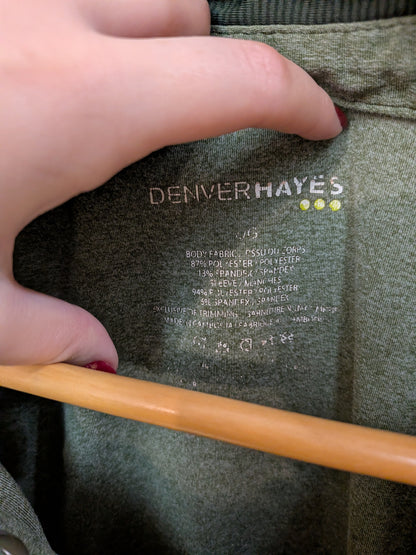 DENVER HAYES Polo sport vert chiné manches raglan Sport L/G