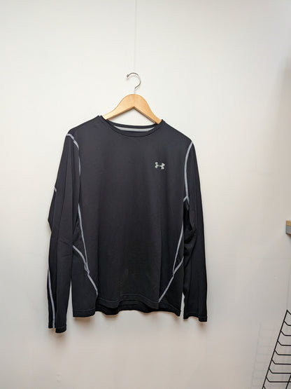 UNDER ARMOUR Haut thermique manches longues noir surpiqûres grises Sport LG/G